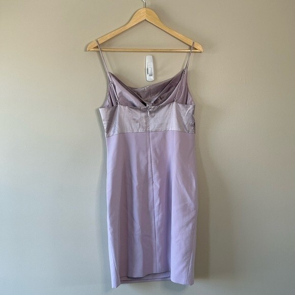 Cinq a Sept Karina Cowl Neckline Silk Satin Mini Dress in Lilac Size 10 - Picture 9 of 11